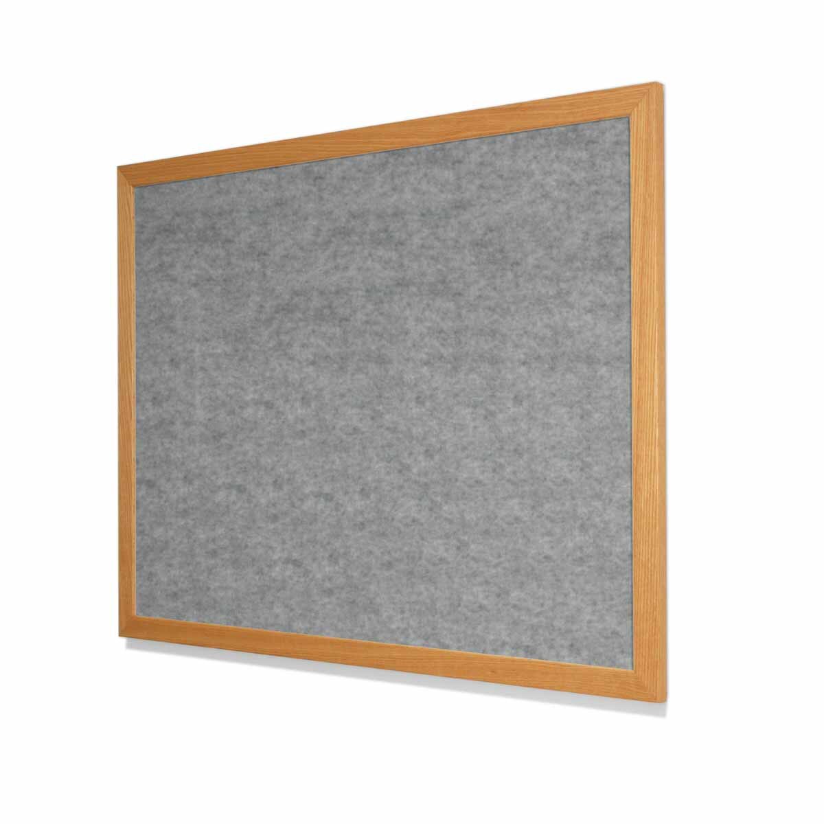 Storm Velour VELCRO® Compatible Cork Board with Red Oak Frame